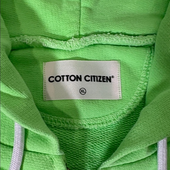 Cotton Citizen Full Zip Hoodie Distressed Lime Green size XL NWT - Picture 4 of 10
